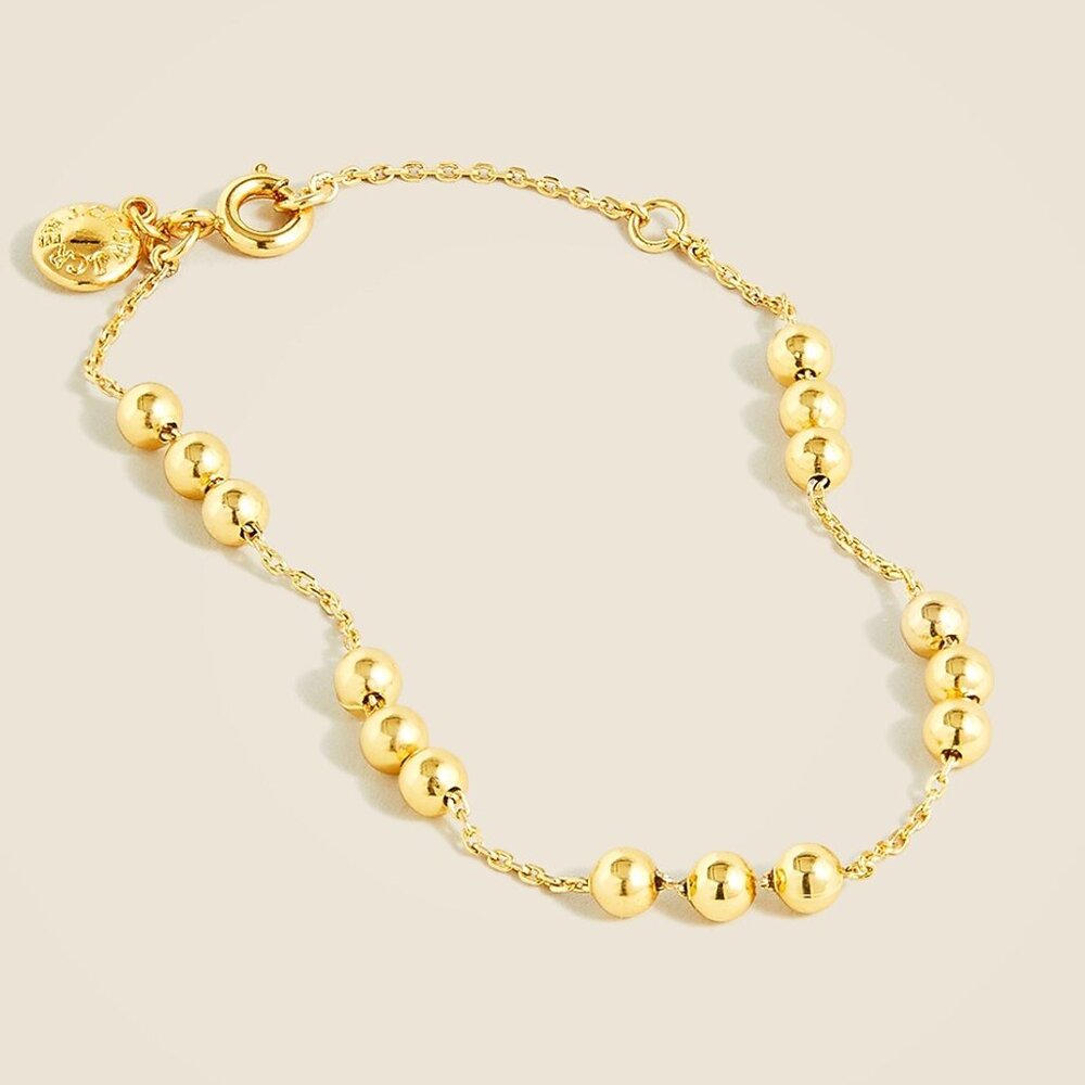 J. Crew Burnished Gold Beaded Adjustable Bracelet/NWT